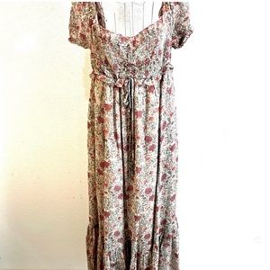 Anthropologie Floral Smocked Maxi Dress